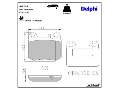 LP1705 Delphi Гальмівні колодки до дисків