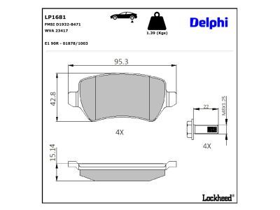 LP1706 Delphi Гальмівні колодки до дисків