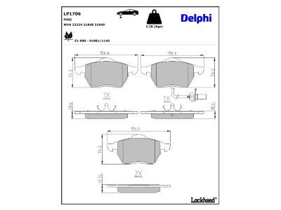 LP1706 Delphi Гальмівні колодки до дисків