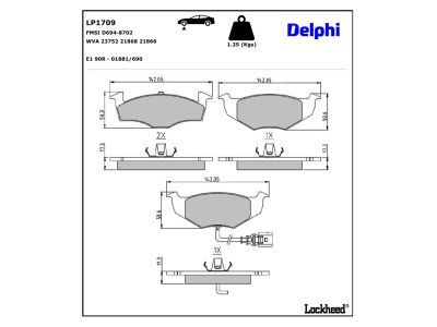 LP1709 Delphi Гальмівні колодки до дисків