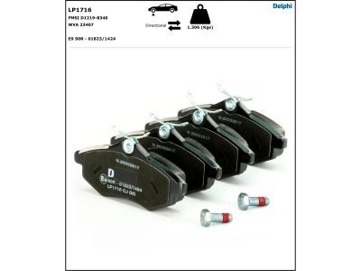 LP1716 Delphi Колодки гальмівні (передні) Citroen C2 03-12/Citroen С3 02- (Trw)