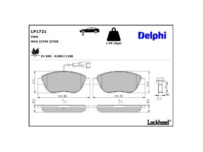 LP1721 Delphi Гальмівні колодки до дисків (з болтами)