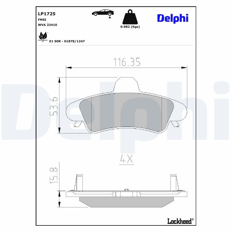 LP1725 Delphi Гальмівні колодки до дисків
