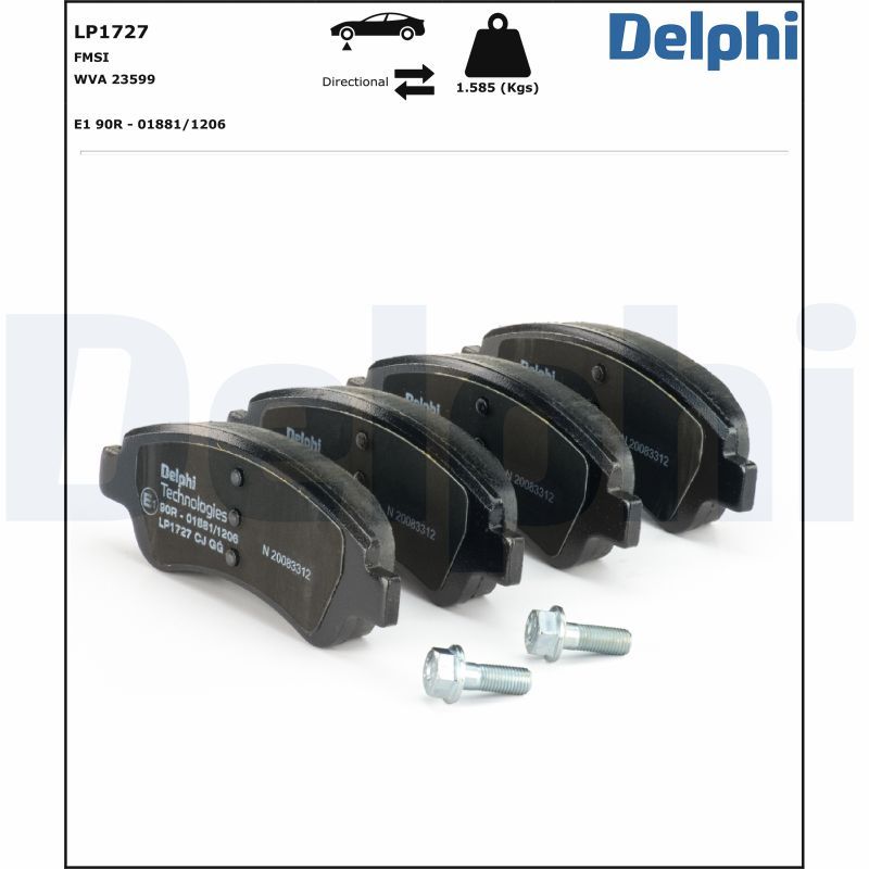 LP1727 Delphi Гальмівні колодки до дисків (з болтами)