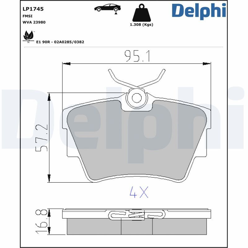 LP1745 Delphi Гальмівні колодки до дисків (з болтами)