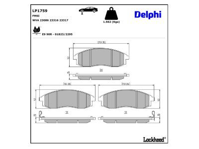 LP1759 Delphi Гальмівні колодки до дисків