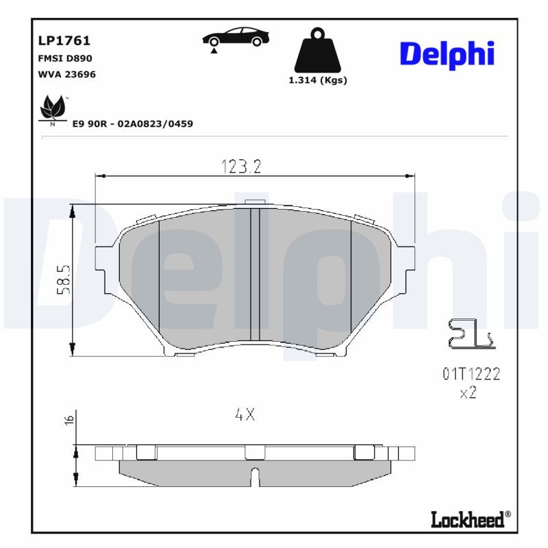 LP1761 Delphi Гальмівні колодки до дисків