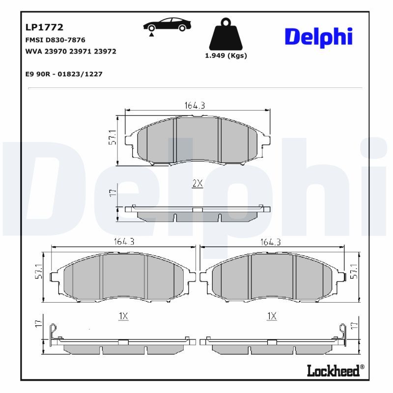 LP1772 Delphi Гальмівні колодки до дисків