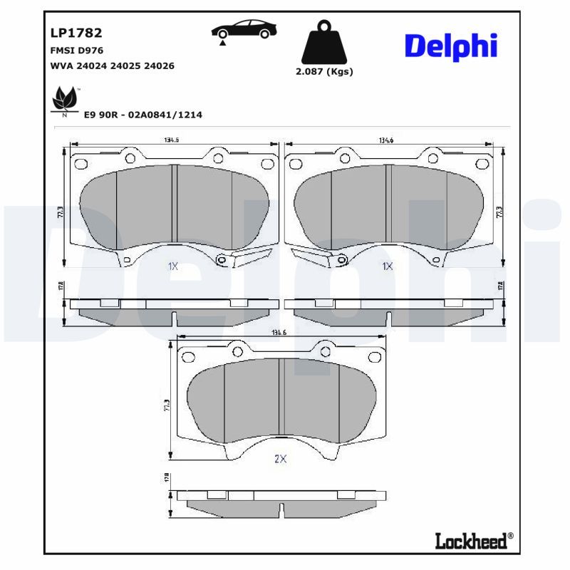 LP1782 Delphi Гальмівні колодки до дисків