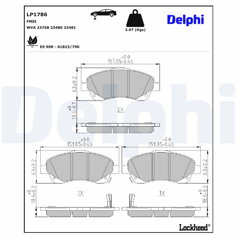 LP1786 Delphi Гальмівні колодки до дисків