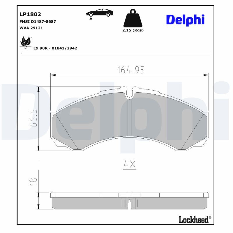LP1802 Delphi Гальмівні колодки до дисків