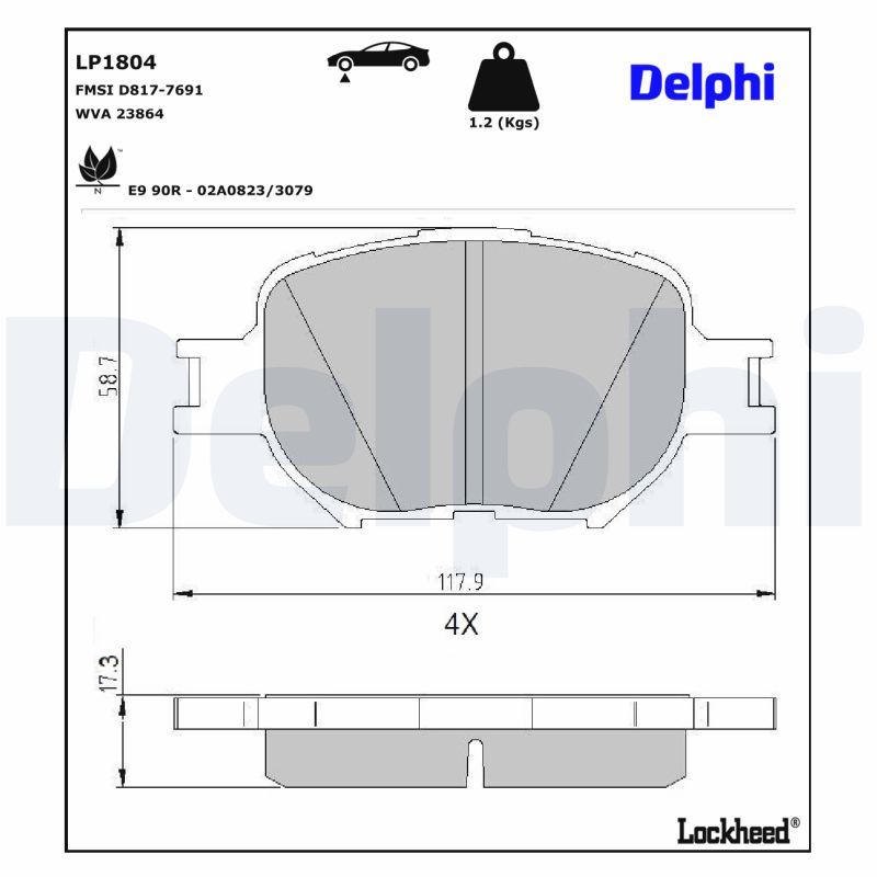 LP1804 Delphi Гальмівні колодки до дисків