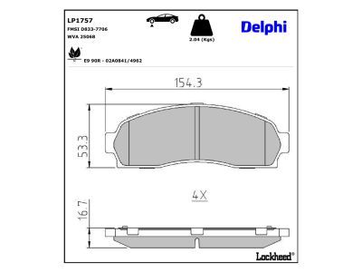 LP1807 Delphi Гальмівні колодки до дисків
