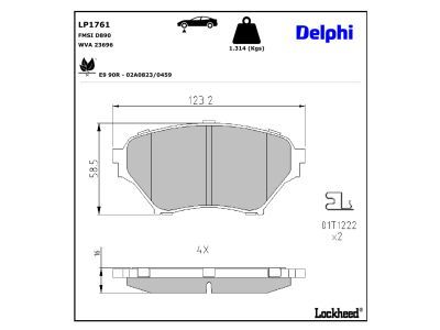LP1815 Delphi Гальмівні колодки до дисків (з болтами)