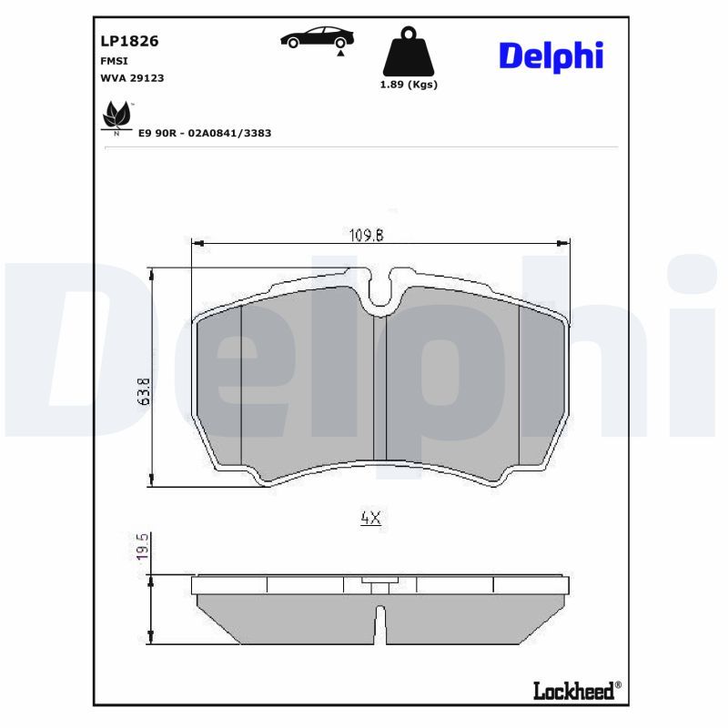 LP1826 Delphi Гальмівні колодки до дисків