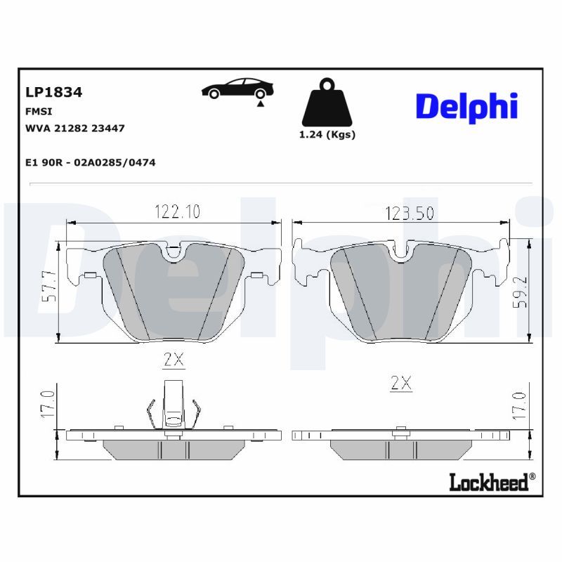 LP1834 Delphi Гальмівні колодки до дисків