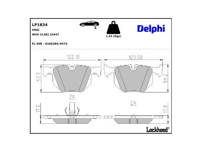 LP1834 Delphi Гальмівні колодки до дисків