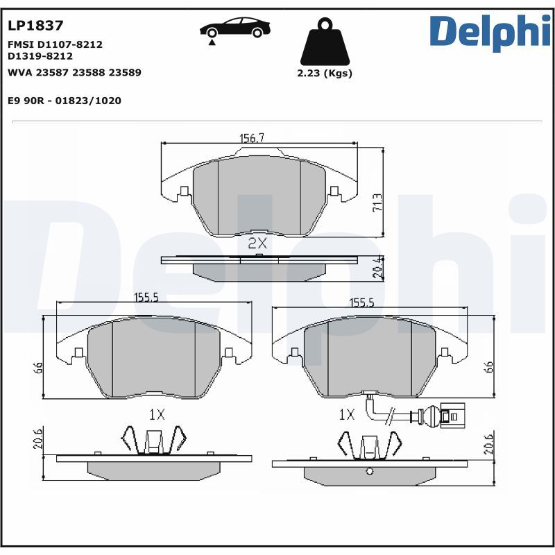 LP1837 Delphi Гальмівні колодки до дисків