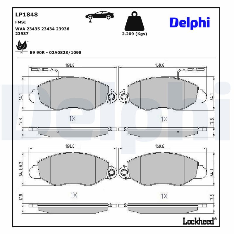 LP1848 Delphi Гальмівні колодки до дисків