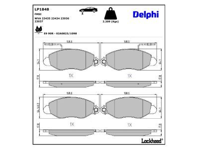 LP1848 Delphi Гальмівні колодки до дисків