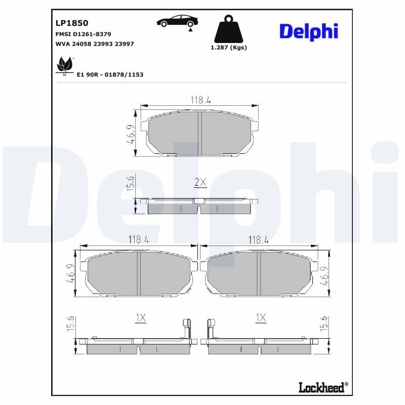 LP1850 Delphi Гальмівні колодки до дисків