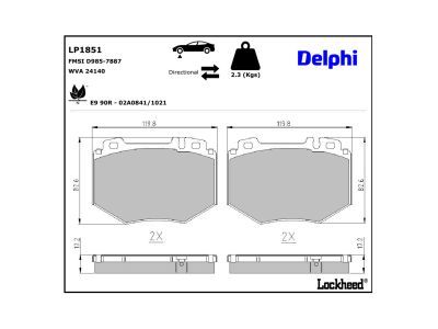 LP1851 Delphi Гальмівні колодки до дисків