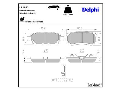 LP1852 Delphi Гальмівні колодки до дисків