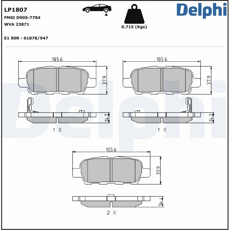 LP1861 Delphi Гальмівні колодки до дисків