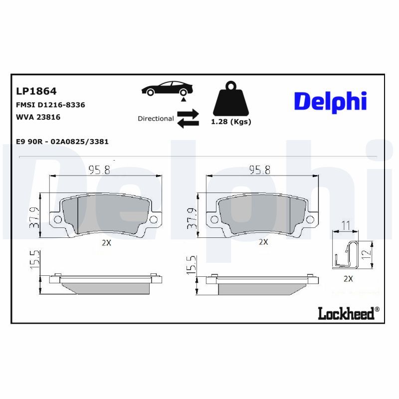 LP1864 Delphi Гальмівні колодки до дисків