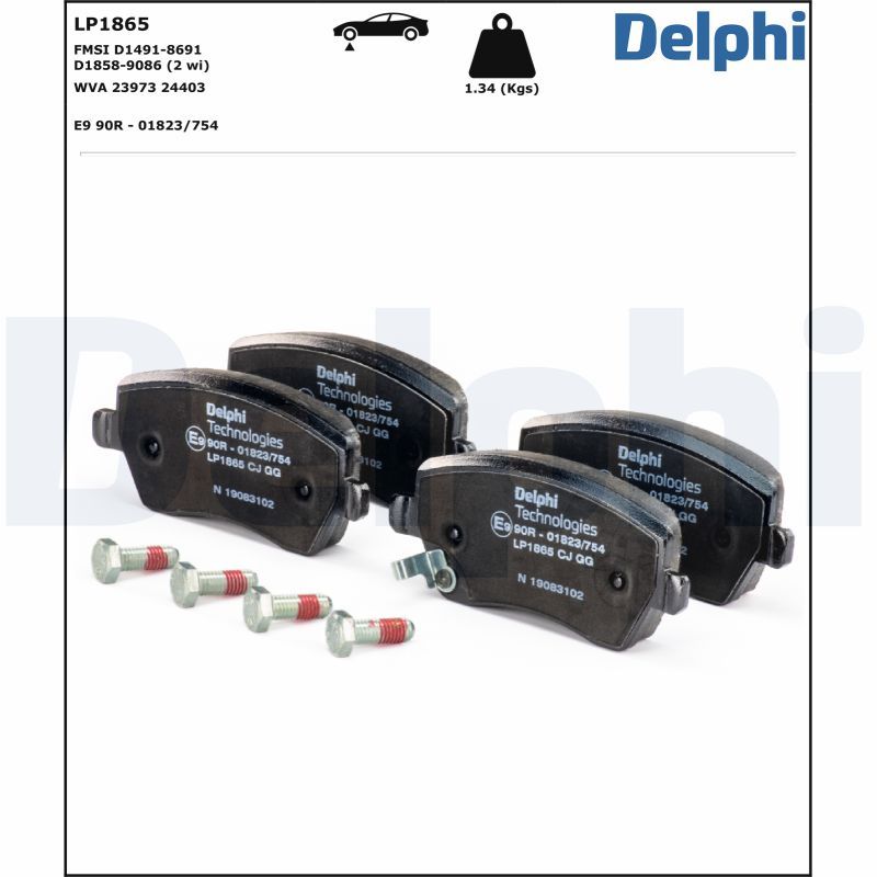 LP1865 Delphi Колодки гальмівні (передні) Opel Agila/Suzuki Swift 05- (TRW)