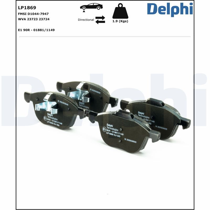 LP1869 Delphi Гальмівні колодки до дисків