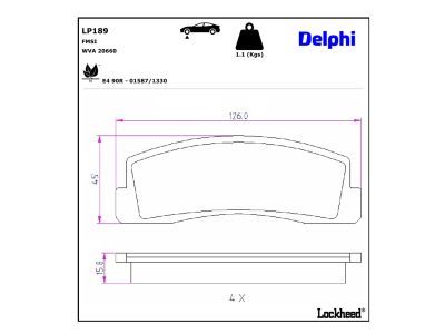 LP189 Delphi Гальмівні колодки до дисків