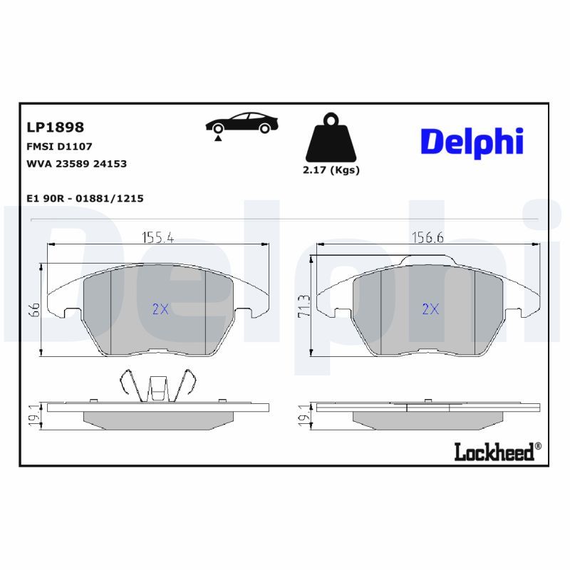 LP1898 Delphi Колодки гальмівні (передні) Citroen C4 06- (Teves)