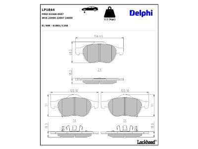 LP1920 Delphi Колодки гальмівні (задні) VW T5 03- (Lucas)