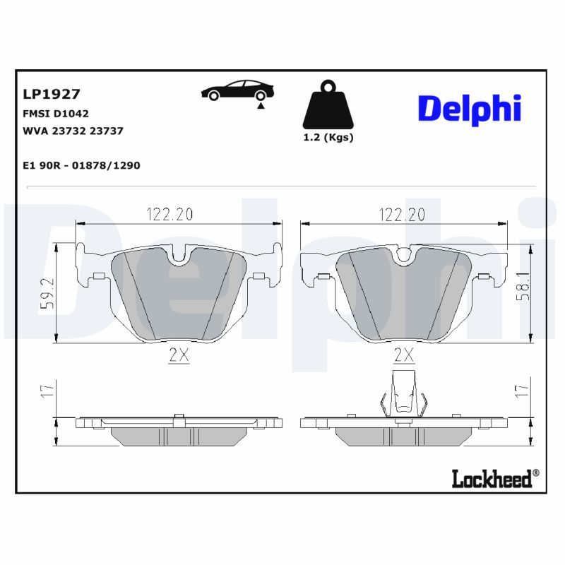 LP1927 Delphi Гальмівні колодки до дисків