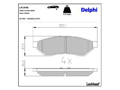 LP1946 Delphi Гальмівні колодки до дисків