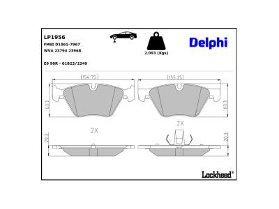 LP1956 Delphi Колодки гальмівні (передні) BMW 3 (E90/E91/E92) 07-13/5 (E60/E61) 03-10/X1 (E84) 09-15