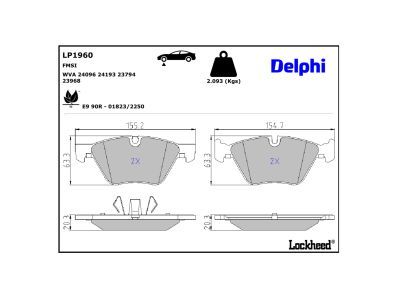 LP1960 Delphi Гальмівні колодки до дисків
