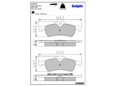LP1966 Delphi Колодки гальмівні (передні) Fiat Sedici/Suzuki SX4 06-