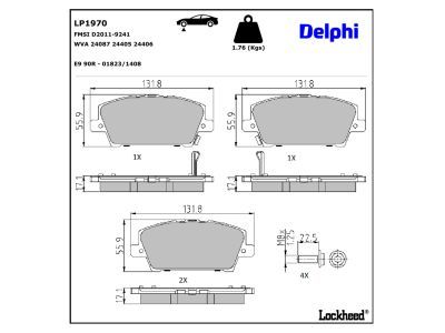 LP1970 Delphi Колодки гальмівні (передні) Honda Civic VIII 05-