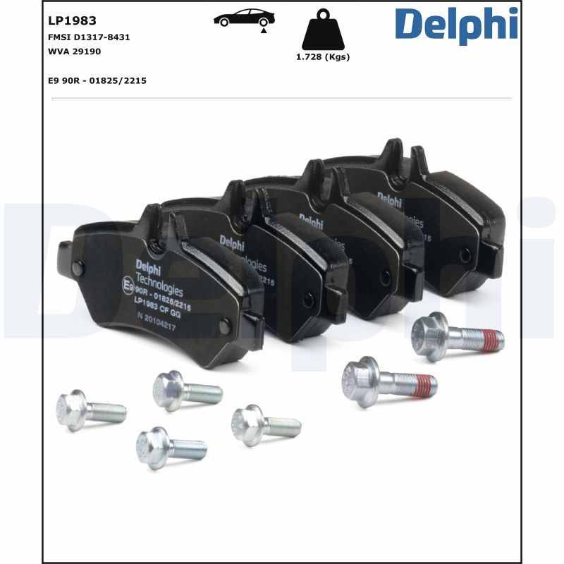 LP1983 Delphi Колодки гальмівні (задні) MB Sprinter OM651/OM642/OM646/M271/VW Crafter 06- (Bosch)