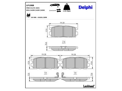 LP1988 Delphi Гальмівні колодки до дисків