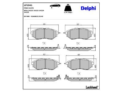 LP1995 Delphi Колодки гальмівні (передні) Citroen Jumpy/Fiat Scudo/Peugeot Expert 07- (+датчик)