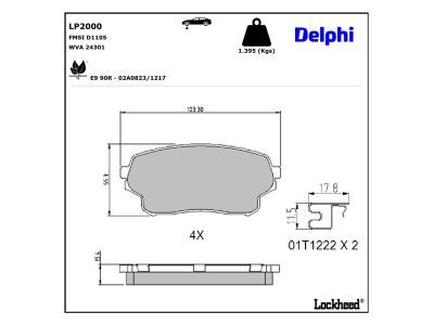 LP2000 Delphi Гальмівні колодки до дисків