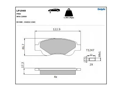 LP2003 Delphi Гальмівні колодки до дисків