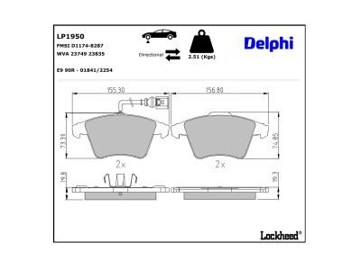 LP2004 Delphi Гальмівні колодки до дисків