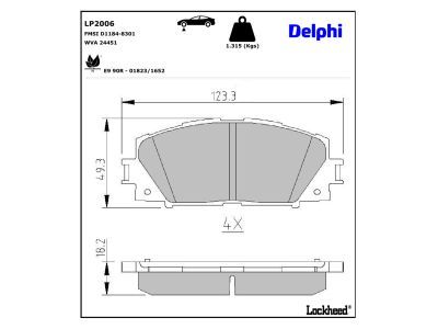 LP2006 Delphi Гальмівні колодки до дисків