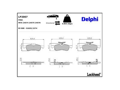 LP2007 Delphi Гальмівні колодки до дисків