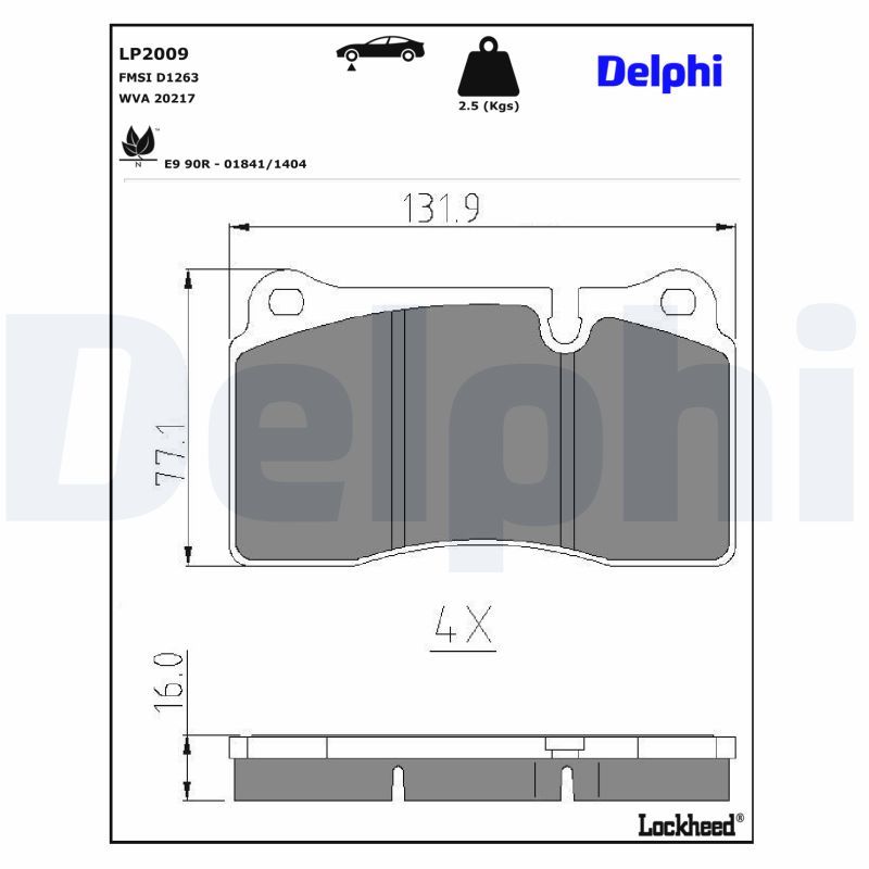 LP2009 Delphi Гальмівні колодки до дисків