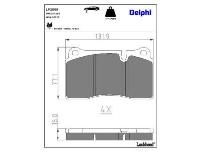 LP2009 Delphi Гальмівні колодки до дисків